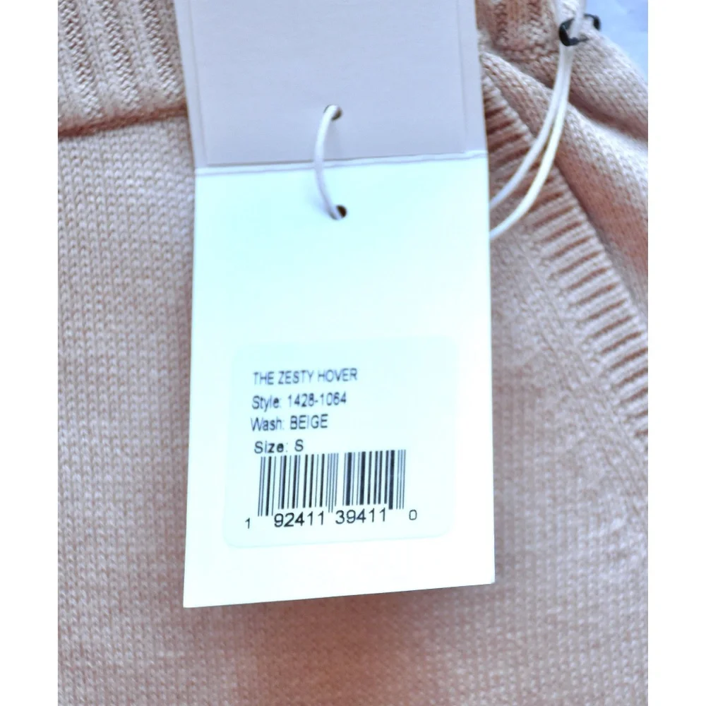 MOTHER NWT THE ZESTY HOVER HIGH WAIST WIDE LEG KNIT BEIGE PANT. SIZE S - Picture 11 of 14